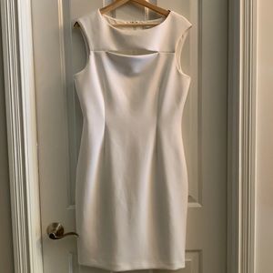 Calvin Klein knee length white sleeveless lined dress. In great shape condition.